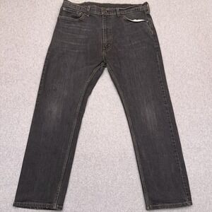 Levi's 505 Jeans Men's 36x28*‎ Gray Straight Dark Wash Denim Stretch Workwear